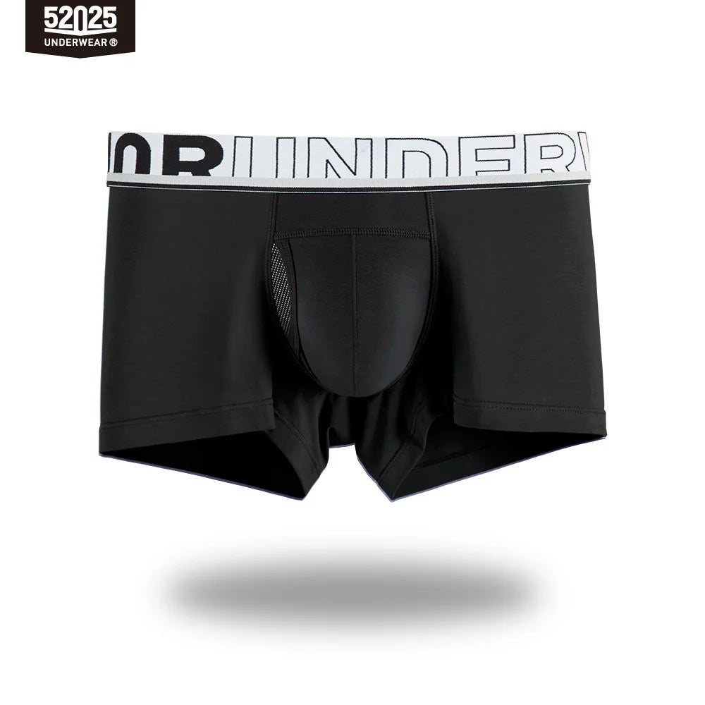 52025 Men's Dual Pouch Boxers – Ultra-Soft Modal, Patented Separation Pouch with Silk Mesh Support and Breathable Comfort