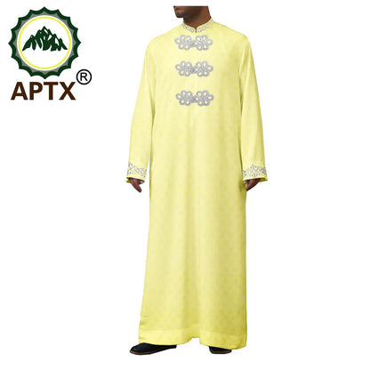 African Clothes for Men Muslim Robe Single Breasted Loose Abaya Casual Fashion Tailor Made Event Church Wedding Wear T2014010