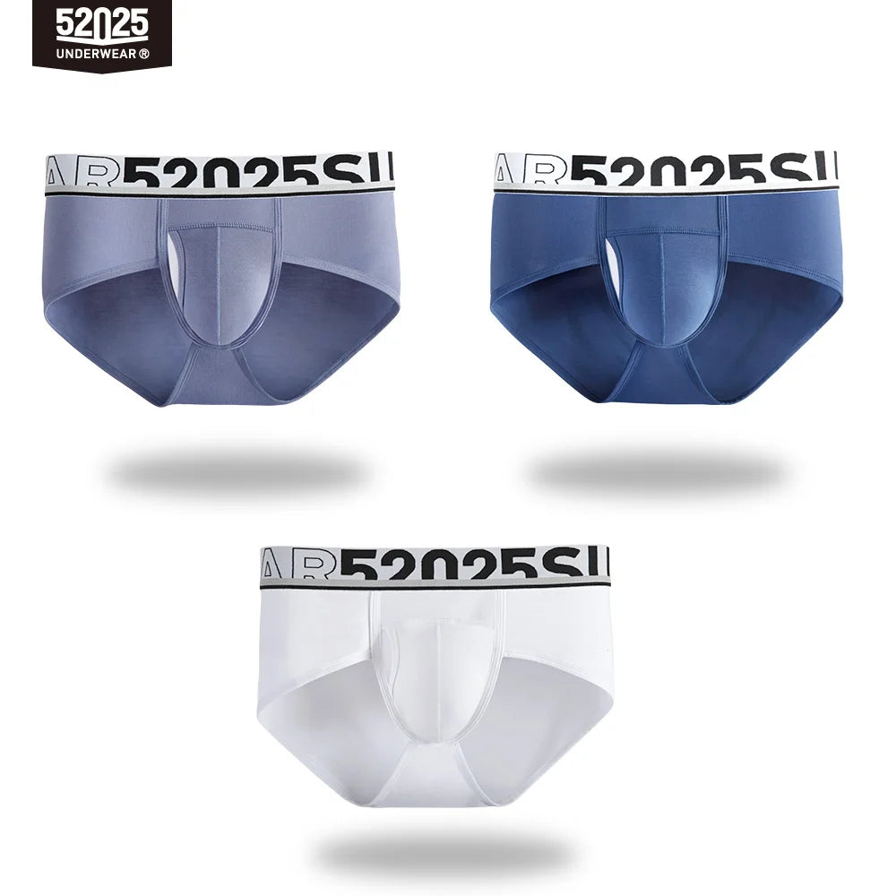 52025 Men's Dual Pouch Briefs – Ultra-Soft Modal, Patented Separation Pouch with Silk Mesh Support and Breathable Comfort