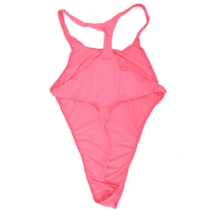 G828B Mens Thong Bodysuit Stretchy High Cut Racer Back Jersey Spandex