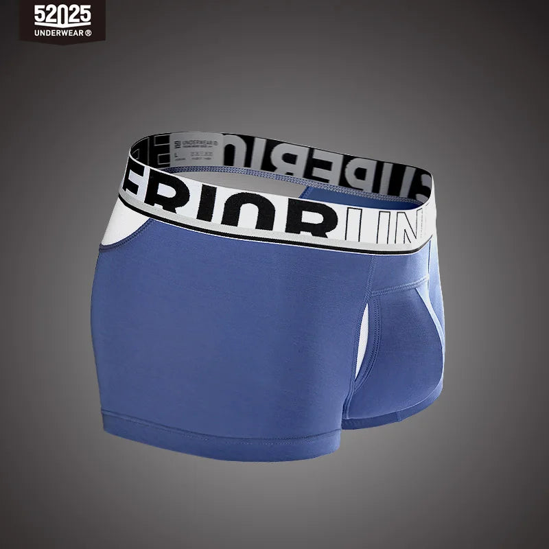 52025 Men's Dual Pouch Boxers – Ultra-Soft Modal, Patented Separation Pouch with Silk Mesh Support and Breathable Comfort