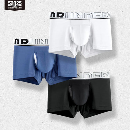 52025 Men's Dual Pouch Boxers – Ultra-Soft Modal, Patented Separation Pouch with Silk Mesh Support and Breathable Comfort