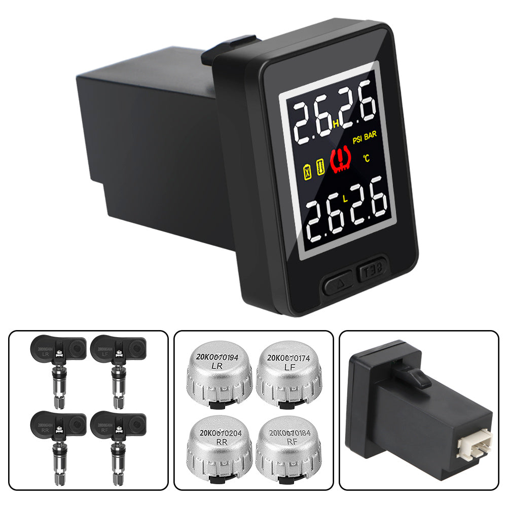4Pcs External /Internal Sensor Wireless Car TPMS Waterproof Save Fuel for Toyota Tire Pressure Monitor System