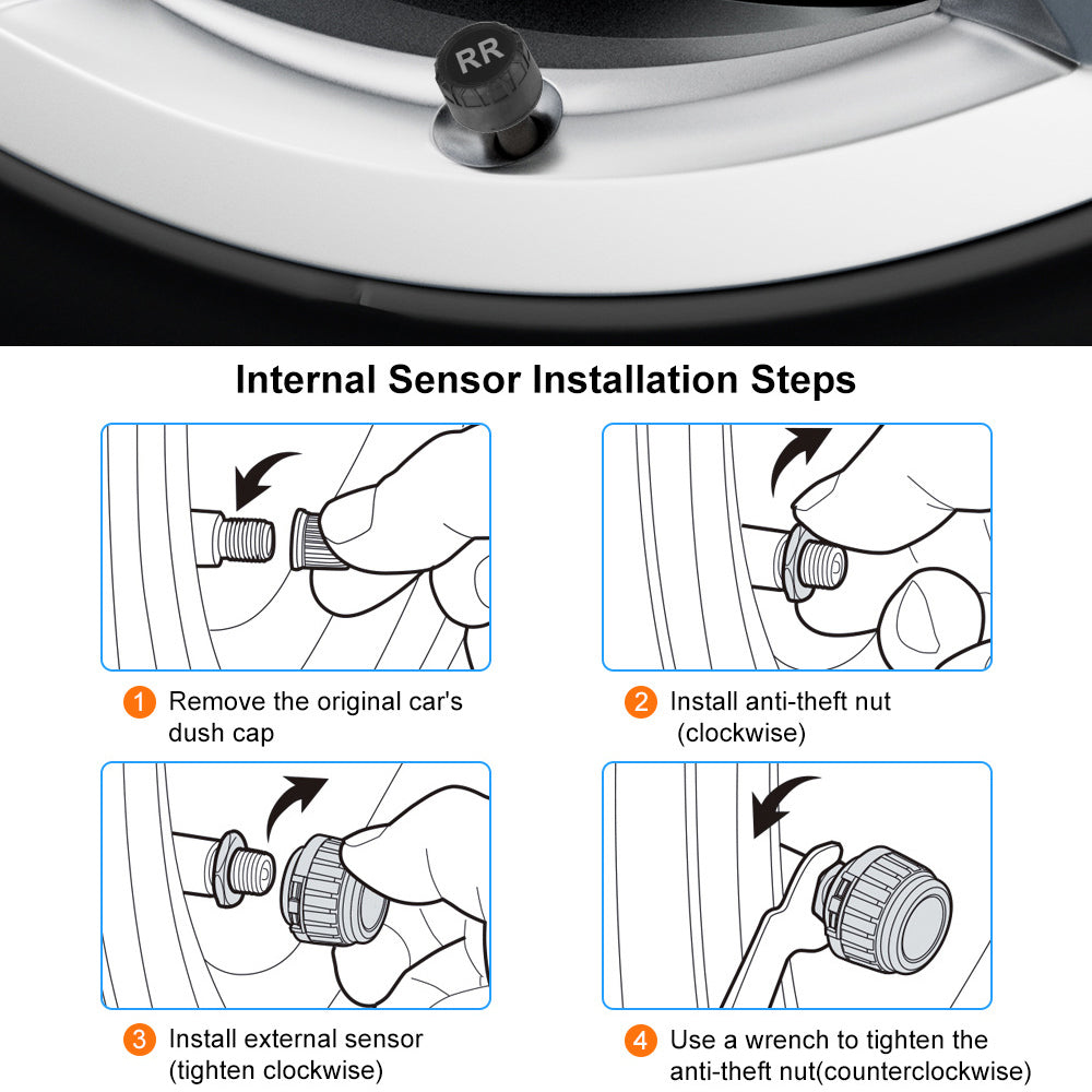 Universal Car Tire Pressure Monitoring System USB / Solar TPMS Tyre Temperature Monitor 0-6Bar Auto Security Alarm Systems