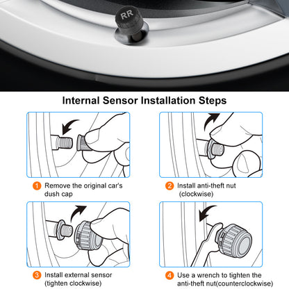 Universal Car Tire Pressure Monitoring System USB / Solar TPMS Tyre Temperature Monitor 0-6Bar Auto Security Alarm Systems