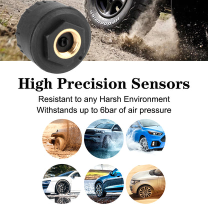 Universal Car Tire Pressure Monitoring System USB / Solar TPMS Tyre Temperature Monitor 0-6Bar Auto Security Alarm Systems