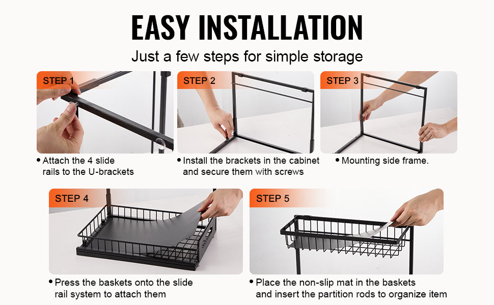 SucceBuy 2Tier Pull Out Cabinet Organizer Under Sink Organizer Slide Out Drawer Cabinet Organizer Sliding Storage Shelf