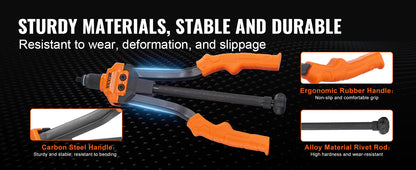 SucceBuy 14" 16" Rivet Nut Tool Rivnut Tool Kit with Metric and SAE Mandrels 70PCS/186PCS Rivet Nuts With Rugged Carrying Case