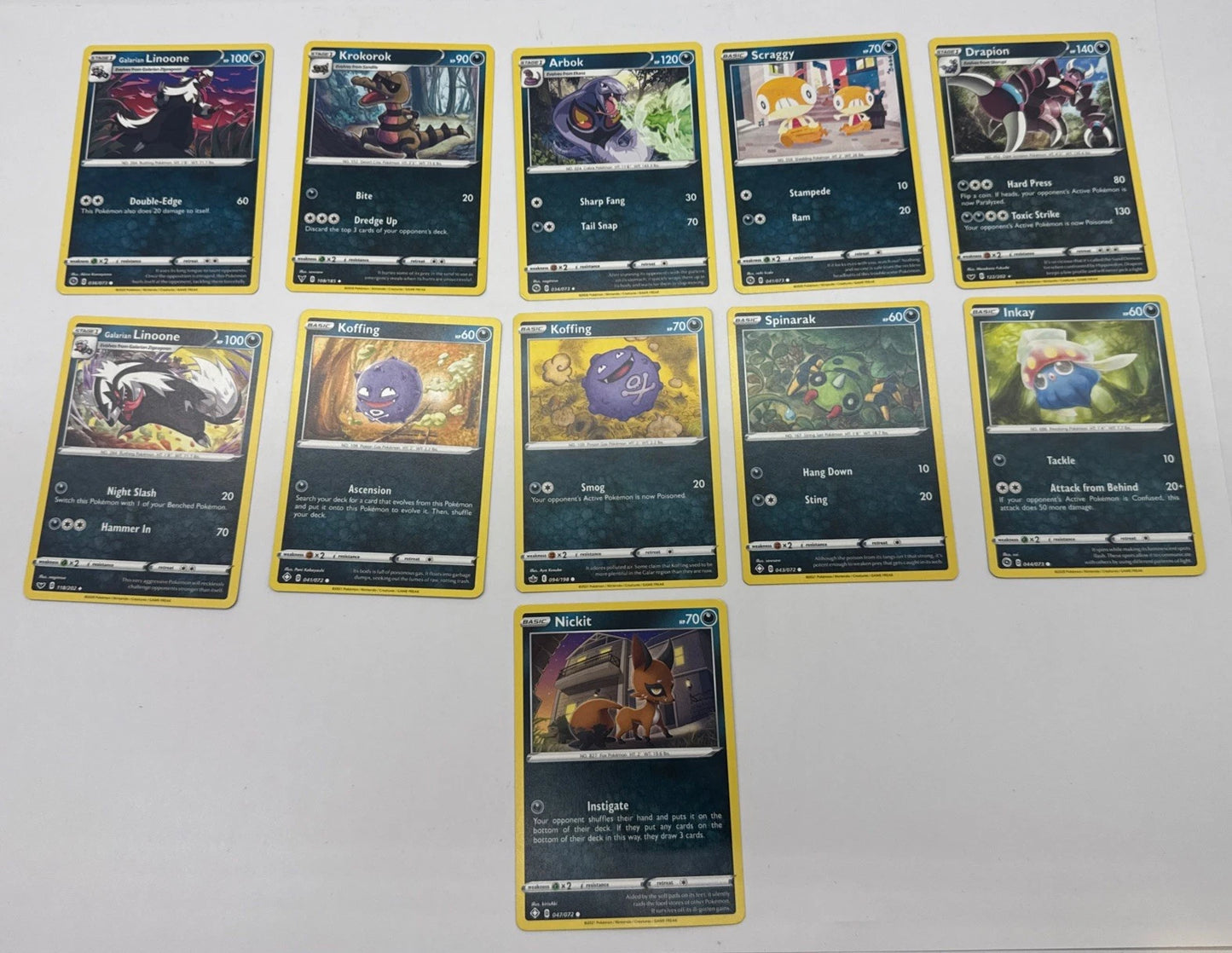11 X Pokemon Dark Trading Cards Collection Random Years & Series GC 8778-76