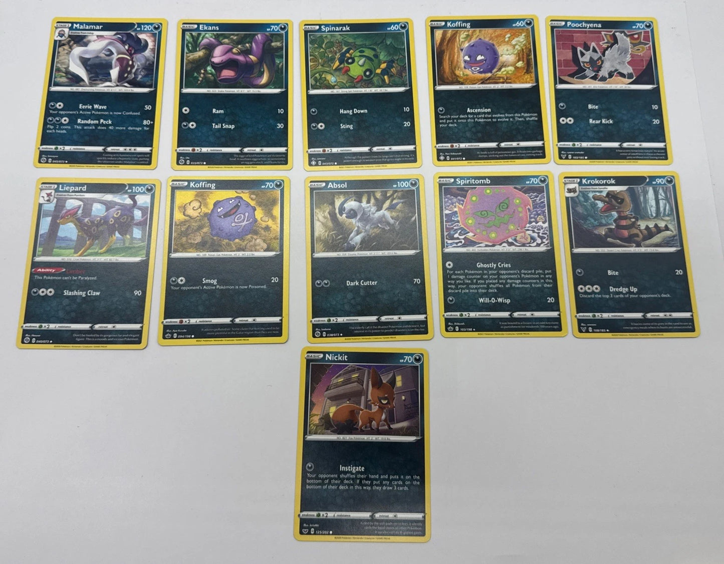 11 X Pokemon Dark Trading Cards Collection Random Years & Series GC 8778-77