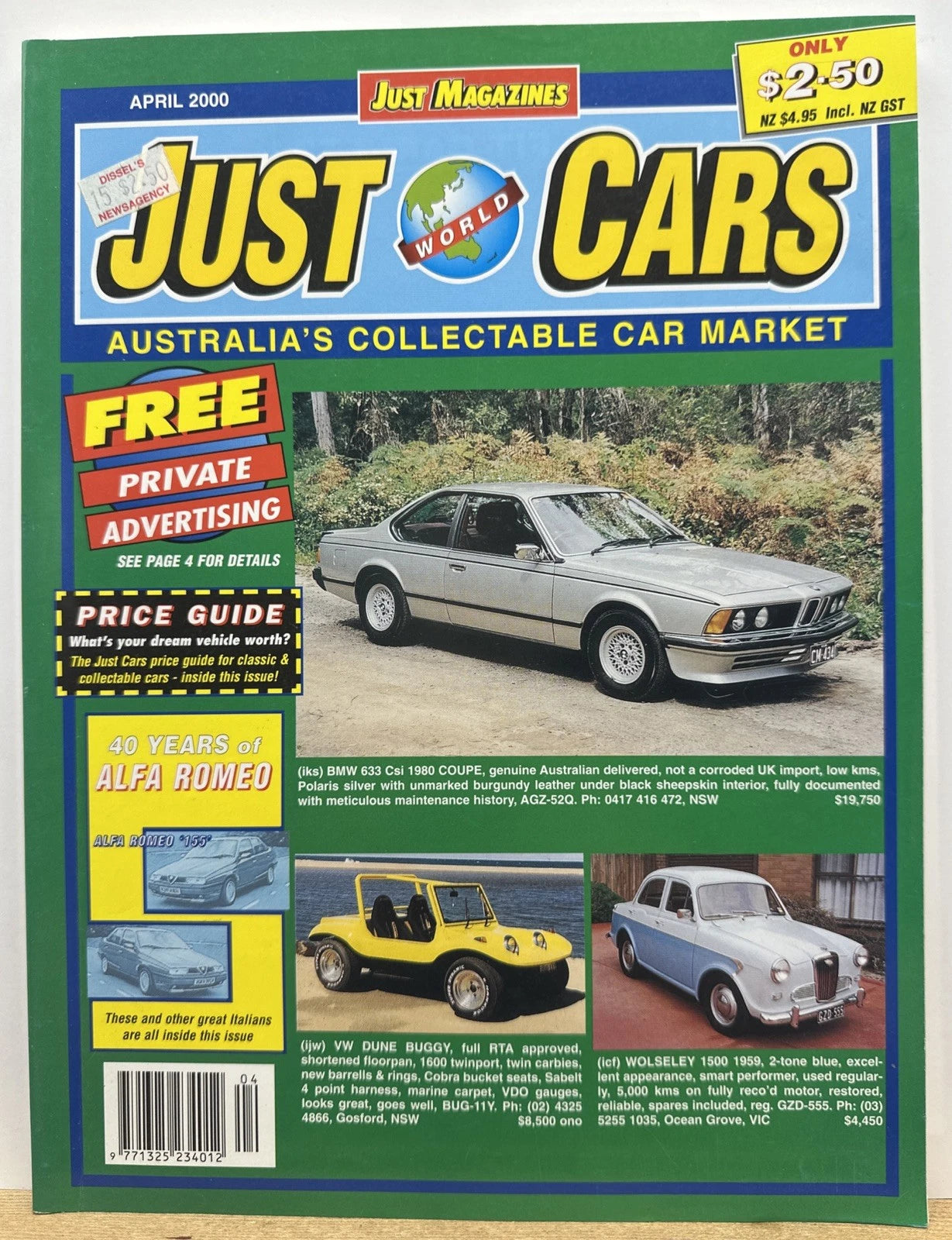 Just World Cars April 2000 Issue 50 Magazine In Good Condition