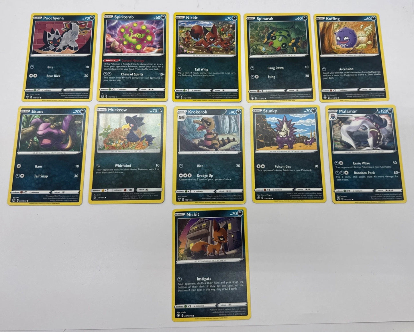 11 X Pokemon Dark Trading Cards Collection Random Years & Series GC 8778-80