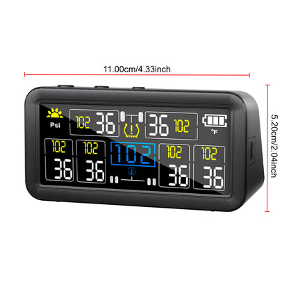 4/6 TPMS Sensors AutoTruck TPMS Digital Display Automobile Truck Tire Pressure Alarm Solar TPMS Tire Pressure Monitoring System
