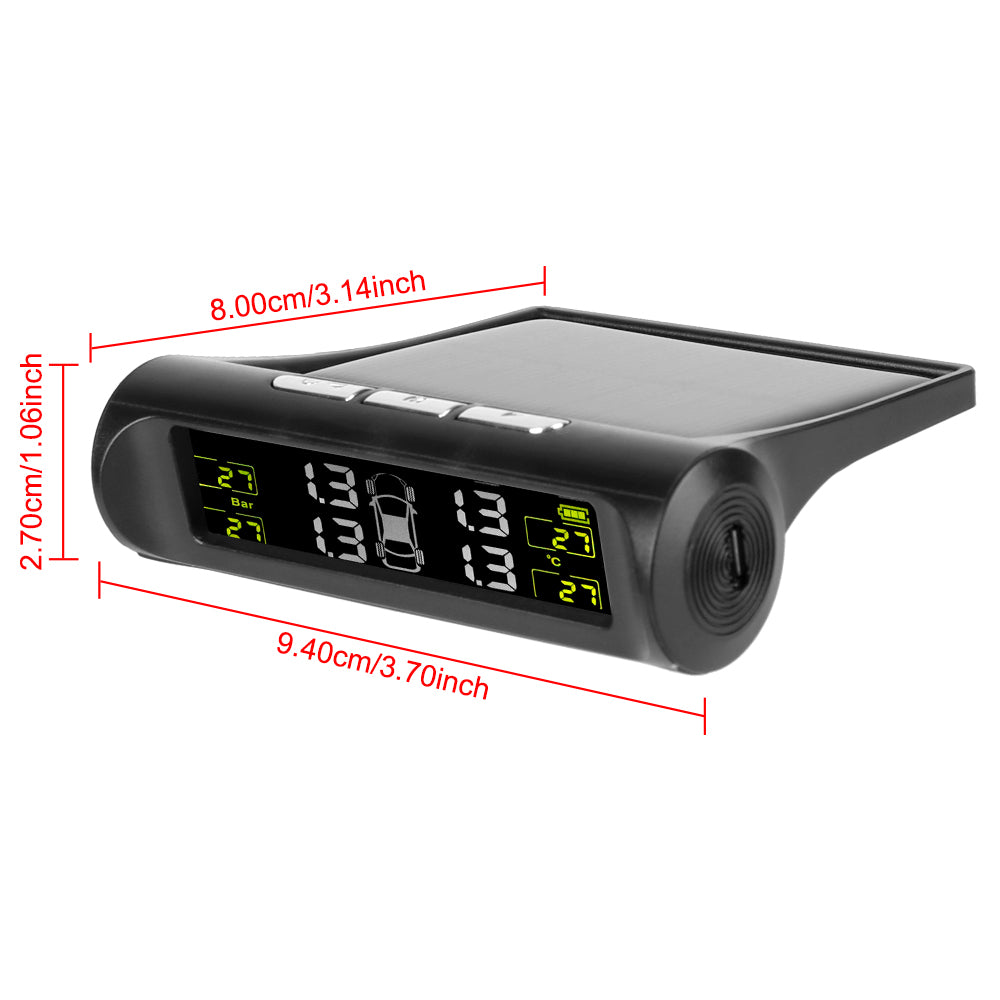 Universal Car Tire Pressure Monitoring System USB / Solar TPMS Tyre Temperature Monitor 0-6Bar Auto Security Alarm Systems