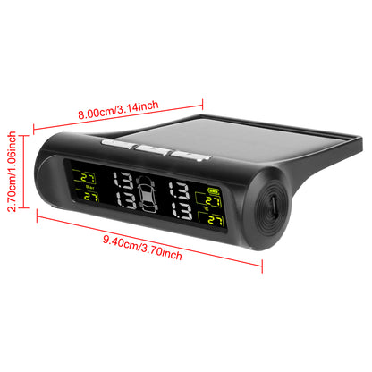 Universal Car Tire Pressure Monitoring System USB / Solar TPMS Tyre Temperature Monitor 0-6Bar Auto Security Alarm Systems
