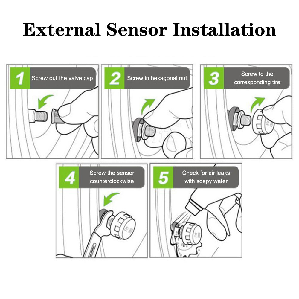 USB Solar Powered Intelligent Temperature Warning LCD Display + 4 External Sensors Car TPMS Wireless Tire Pressure System