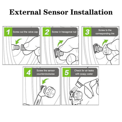 USB Solar Powered Intelligent Temperature Warning LCD Display + 4 External Sensors Car TPMS Wireless Tire Pressure System