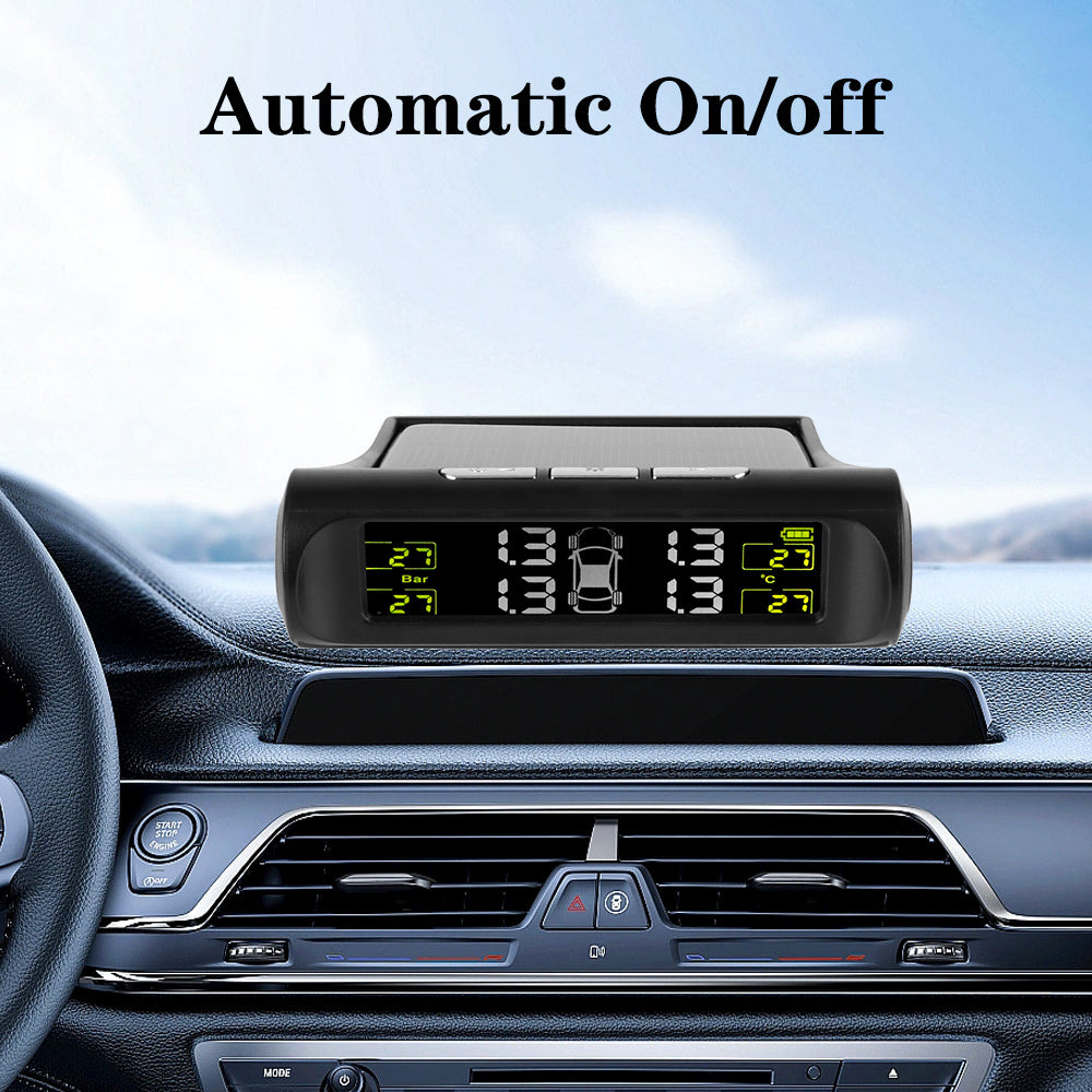 Universal Car Tire Pressure Monitoring System USB / Solar TPMS Tyre Temperature Monitor 0-6Bar Auto Security Alarm Systems